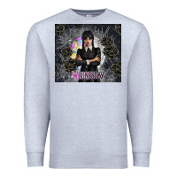 Heather Grey gothic girl with black rose Premium Sweatshirt - TumblerDesignByShophia
