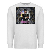 Oatmeal Heather gothic girl with black rose Premium Sweatshirt - TumblerDesignByShophia
