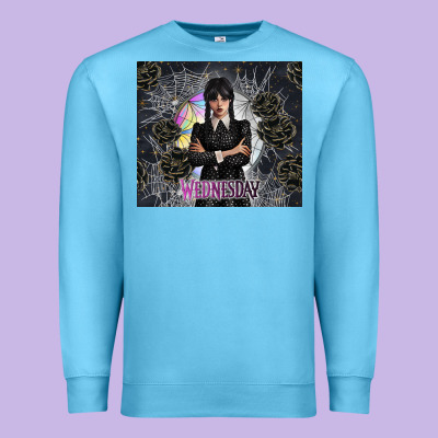 Gothic Girl With Black Rose Premium Sweatshirt Designed By Tumblerdesignbyshophia