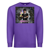 Purple gothic girl with black rose Premium Sweatshirt - TumblerDesignByShophia