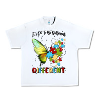 White it's ok to be different Urban Heavy Tee - MaliasSmallBusiness