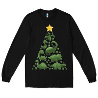 Black dinosaur christmas tree Long Sleeve Tee - MaliasSmallBusiness