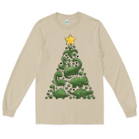 Mushroom dinosaur christmas tree Long Sleeve Tee - MaliasSmallBusiness