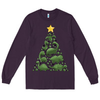 Plum dinosaur christmas tree Long Sleeve Tee - MaliasSmallBusiness