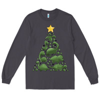 Smoke dinosaur christmas tree Long Sleeve Tee - MaliasSmallBusiness