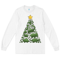 White dinosaur christmas tree Long Sleeve Tee - MaliasSmallBusiness
