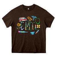 Chocolate Brown emt Heavy Core Tee - CowhideDigitalArt