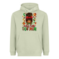 Matcha santas favorite dog mom afro messy bun Heavyweight Hoodie - texasbilliewilder