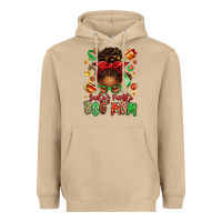 Mushroom santas favorite dog mom afro messy bun Heavyweight Hoodie - texasbilliewilder