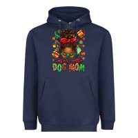 Navy santas favorite dog mom afro messy bun Heavyweight Hoodie - texasbilliewilder