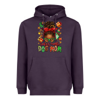 Plum santas favorite dog mom afro messy bun Heavyweight Hoodie - texasbilliewilder