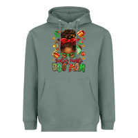 Sage santas favorite dog mom afro messy bun Heavyweight Hoodie - texasbilliewilder