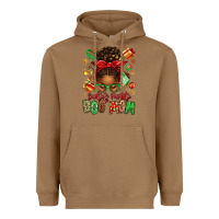Toasted Coconut santas favorite dog mom afro messy bun Heavyweight Hoodie - texasbilliewilder