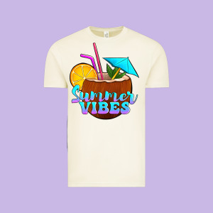Summer Vibes Coconut Drink Vintage Tee Designed By Jasminsmagicworld