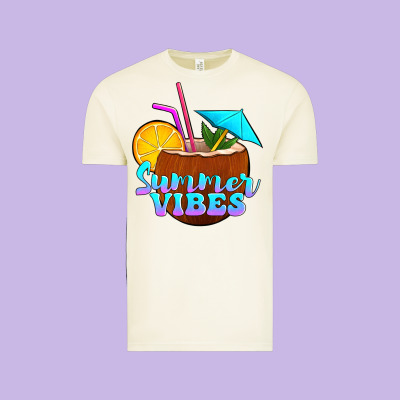 Summer Vibes Coconut Drink Vintage Tee Designed By Jasminsmagicworld
