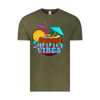 Vintage Olive summer vibes coconut drink Vintage Tee - Jasminsmagicworld