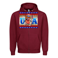 Burgundy usa hot dog Zipper Hoodie - BarkalooDesign