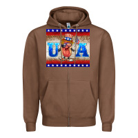 Chestnut usa hot dog Zipper Hoodie - BarkalooDesign