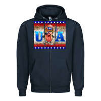 Navy usa hot dog Zipper Hoodie - BarkalooDesign
