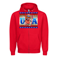 Red usa hot dog Zipper Hoodie - BarkalooDesign