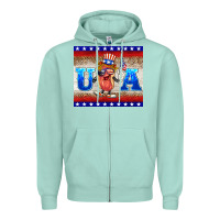 Seafoam usa hot dog Zipper Hoodie - BarkalooDesign