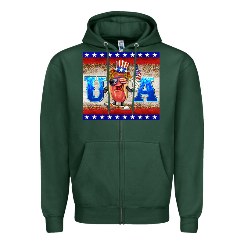 Usa Hot Dog Zipper Hoodie by BarkalooDesign | Teevron
