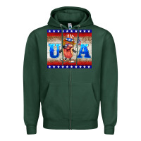 Sports Green usa hot dog Zipper Hoodie - BarkalooDesign
