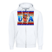 White usa hot dog Zipper Hoodie - BarkalooDesign