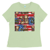 Matcha proud veteran seamless pattern Ladies Tee - HRA Design Shop