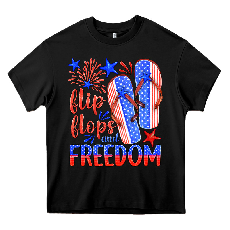 Flip Flops And Freedom Heavy Core Tee by HRA Design Shop | Teevron