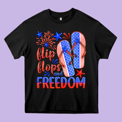 Flip Flops And Freedom Heavy Core Tee Designed By Hra Design Shop