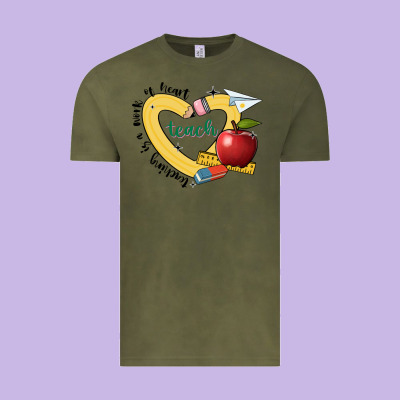 Teaching Is A Work Of Heart Vintage Tee Designed By Jahusdesignshop