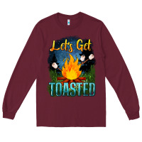 Burgundy lets get toasted Long Sleeve Tee - NancyCooperArtShop