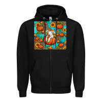Black fall pumpkin lamb Zipper Hoodie - Jasminsmagicworld