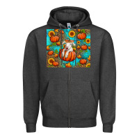 Charcoal Heather fall pumpkin lamb Zipper Hoodie - Jasminsmagicworld