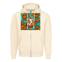 Sandshell fall pumpkin lamb Zipper Hoodie - Jasminsmagicworld