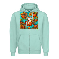 Seafoam fall pumpkin lamb Zipper Hoodie - Jasminsmagicworld