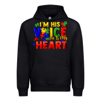 Black I'm his voice he is my heart Urban Hoodie - FaDigitalArtStudio