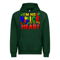 Forest Green I'm his voice he is my heart Urban Hoodie - FaDigitalArtStudio