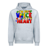 Heather Grey I'm his voice he is my heart Urban Hoodie - FaDigitalArtStudio