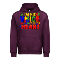 Mauve Wine I'm his voice he is my heart Urban Hoodie - FaDigitalArtStudio
