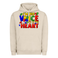 Pigment French Oak I'm his voice he is my heart Urban Hoodie - FaDigitalArtStudio