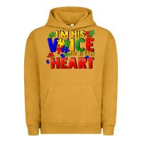 Pigment Peanut Butter I'm his voice he is my heart Urban Hoodie - FaDigitalArtStudio