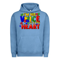 Pigment Pebble Blue I'm his voice he is my heart Urban Hoodie - FaDigitalArtStudio