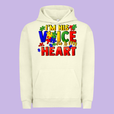 I'm His Voice He Is My Heart Urban Hoodie Designed By Fadigitalartstudio