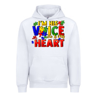 White I'm his voice he is my heart Urban Hoodie - FaDigitalArtStudio