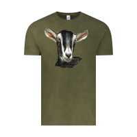 Vintage Olive alpine goat head Vintage Tee - LillyAllenDesigns