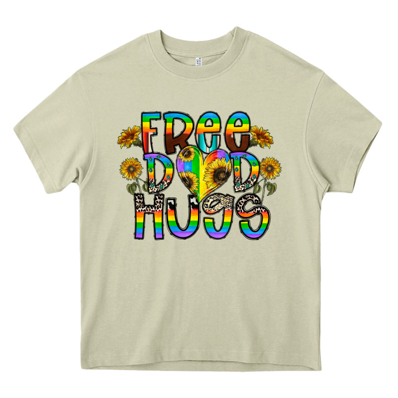Free Dad Hugs Heavy Core Tee by CowhideDigitalArt | Teevron