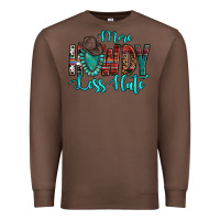 Chestnut Western More Howdy Less Hate Cowboy Hat Gemstone Premium Sweatshirt - HowdyJamesFarm