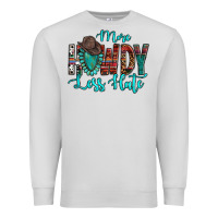 Dove Grey Western More Howdy Less Hate Cowboy Hat Gemstone Premium Sweatshirt - HowdyJamesFarm